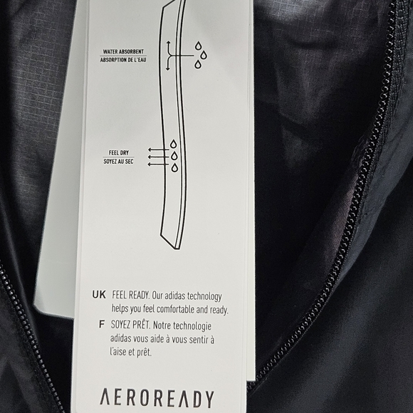 ADIDAS Women's Aeroready Black and White Windbreaker Running Jacket‎ Size M - Picture 5 of 16